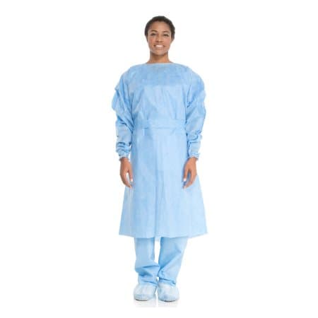 Halyard Tri-Layer AAMI Level 2 Protective Procedure Gown, Blue, Extra Large - Image 1