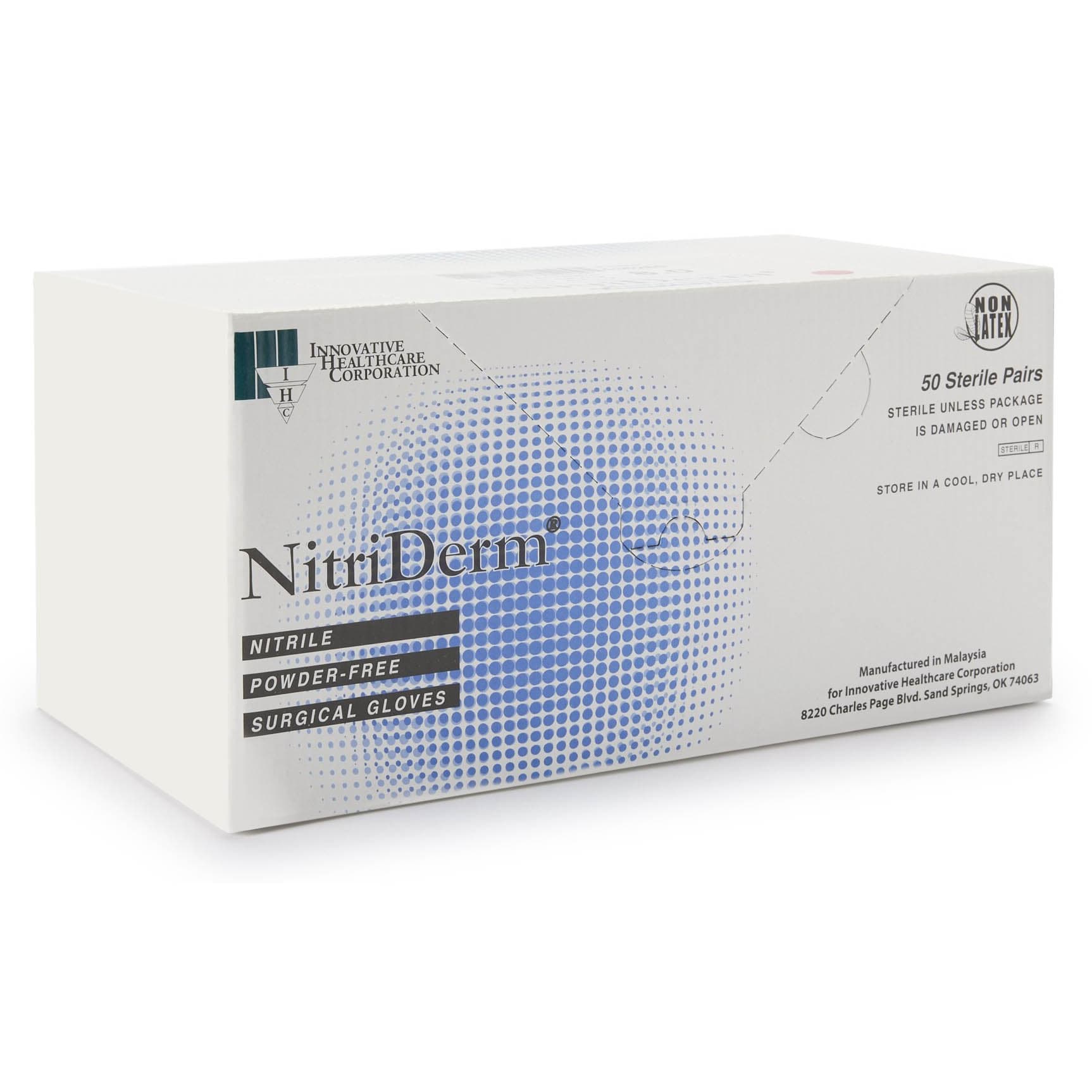 NitriDerm Sterile Nitrile Surgical Gloves, Size 8.5 - Box of 50 - Image 1