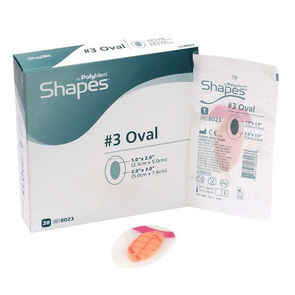 PolyMem Oval Shapes Film Adhesive Dressing, 2 x 3 Inch - Box of 20 - Image 1