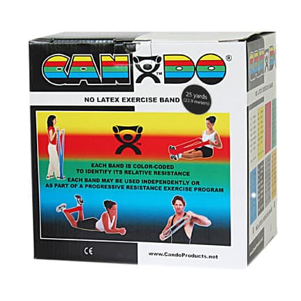 CanDo Latex Free Exercise Band, 25 yard Roll, Black, Extra-heavy - Image 1