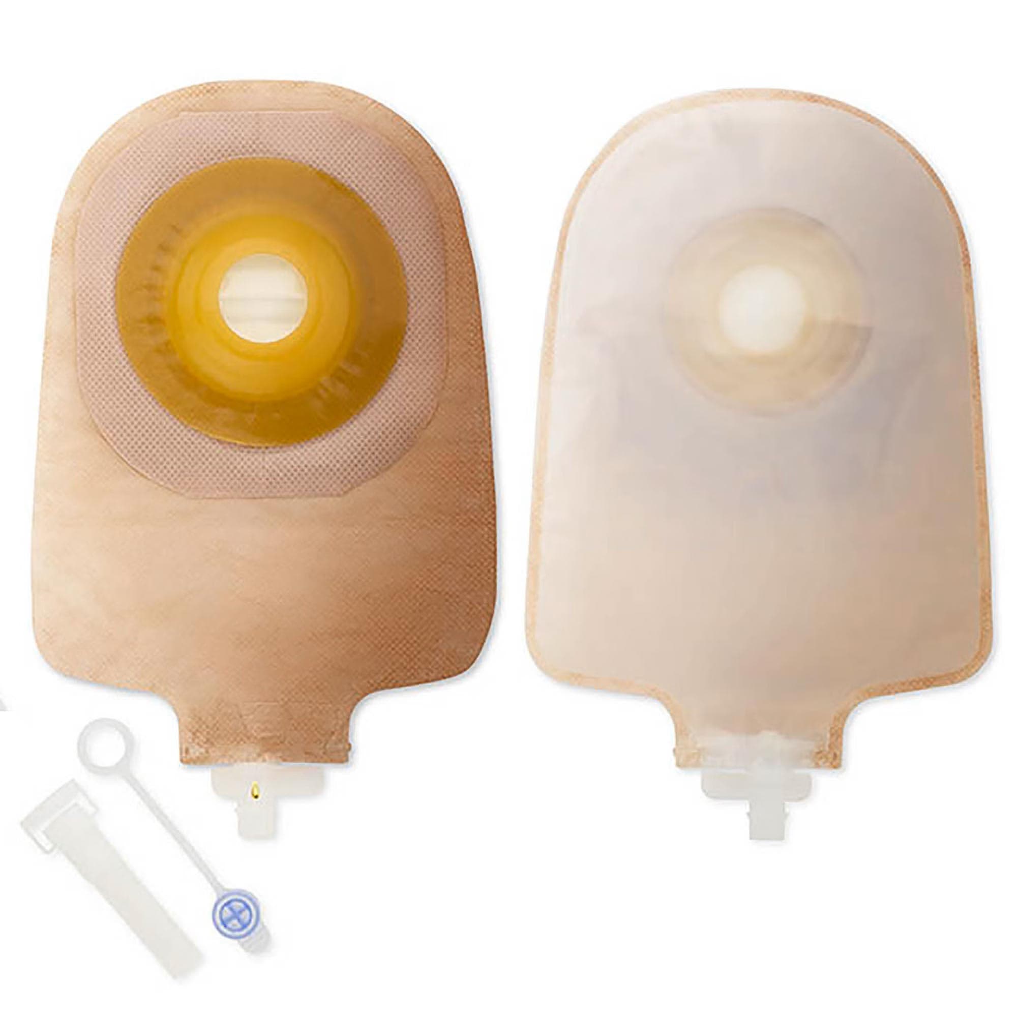 Premier 1-Piece Urostomy Pouch with Convex Flextend Barrier with Tape, Transparent, 1 Inch - Box of 5 - Image 1