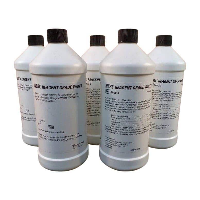 Thermo Scientific NERL Chemistry Reagent Water, Bottle, Reagent Grade-Type I, 32 oz - Case of 6 - Image 1