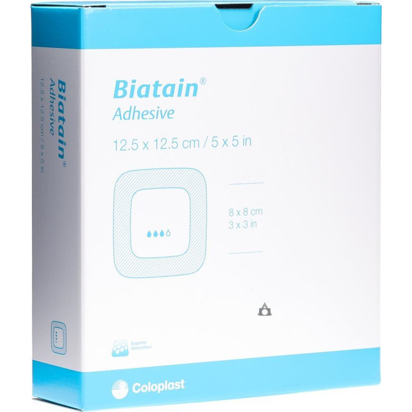 Biatain Adhesive Foam Dressing, 5 x 5 Inch - Box of 10 - Image 1