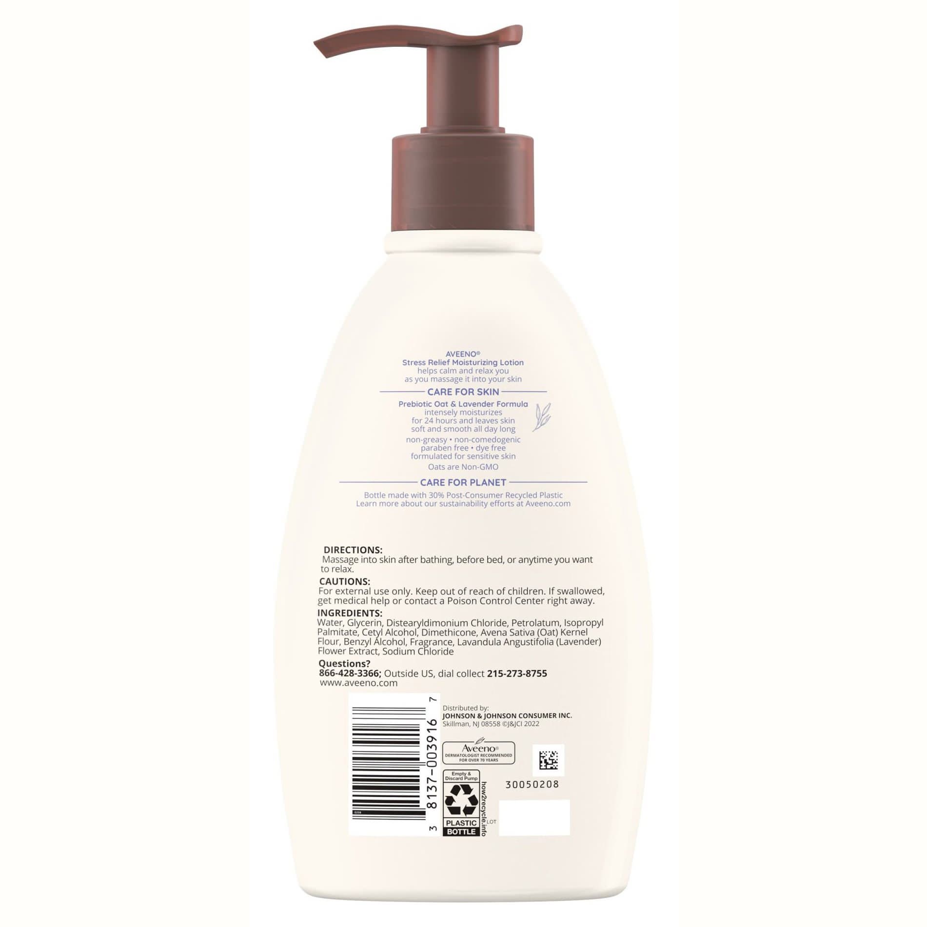 Aveeno Stress Relief Moisturising Lotion, Lavender Scent, 12 oz - Each - Image 2