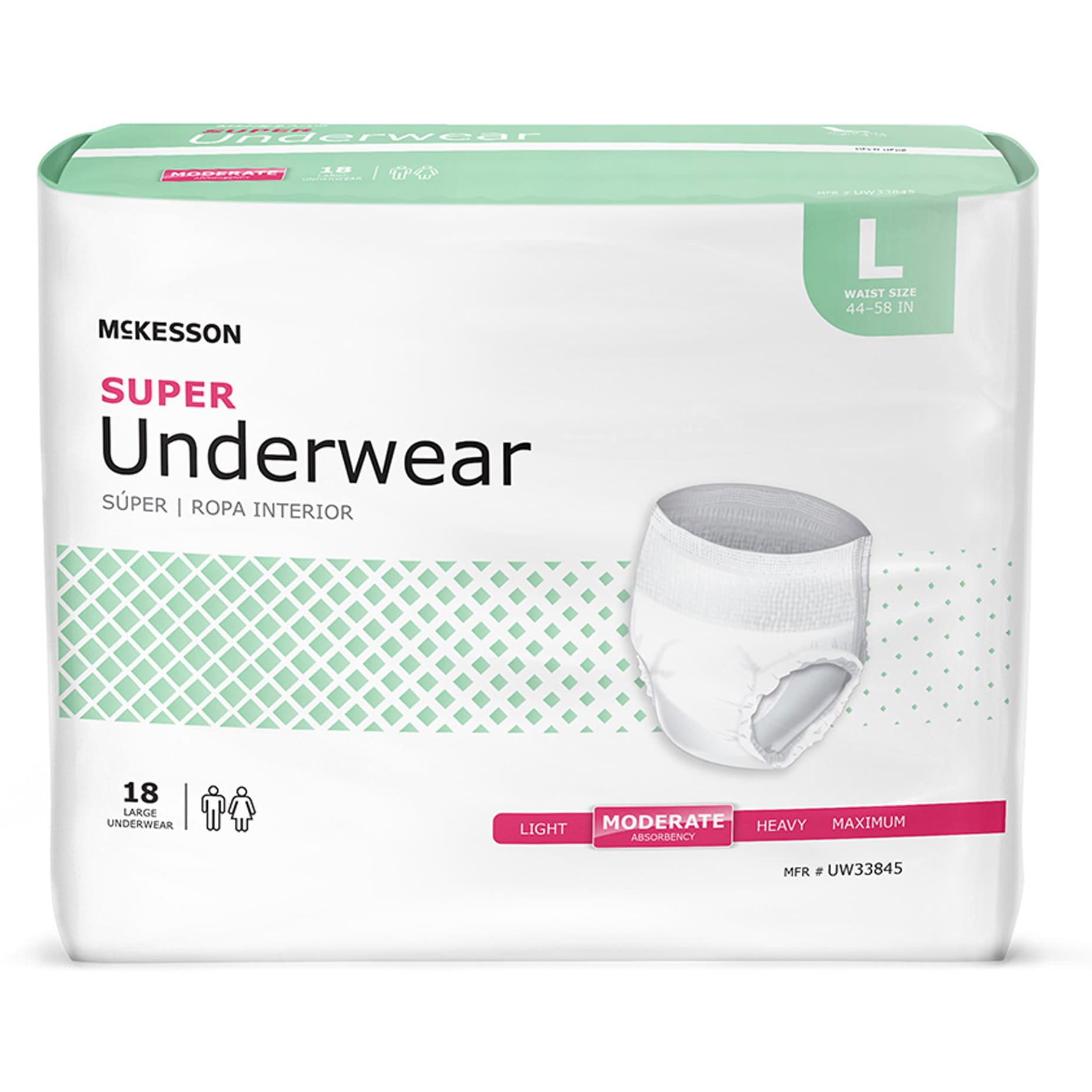 McKesson Super Incontinence Underwear, Large - Bag of 18 - Image 1