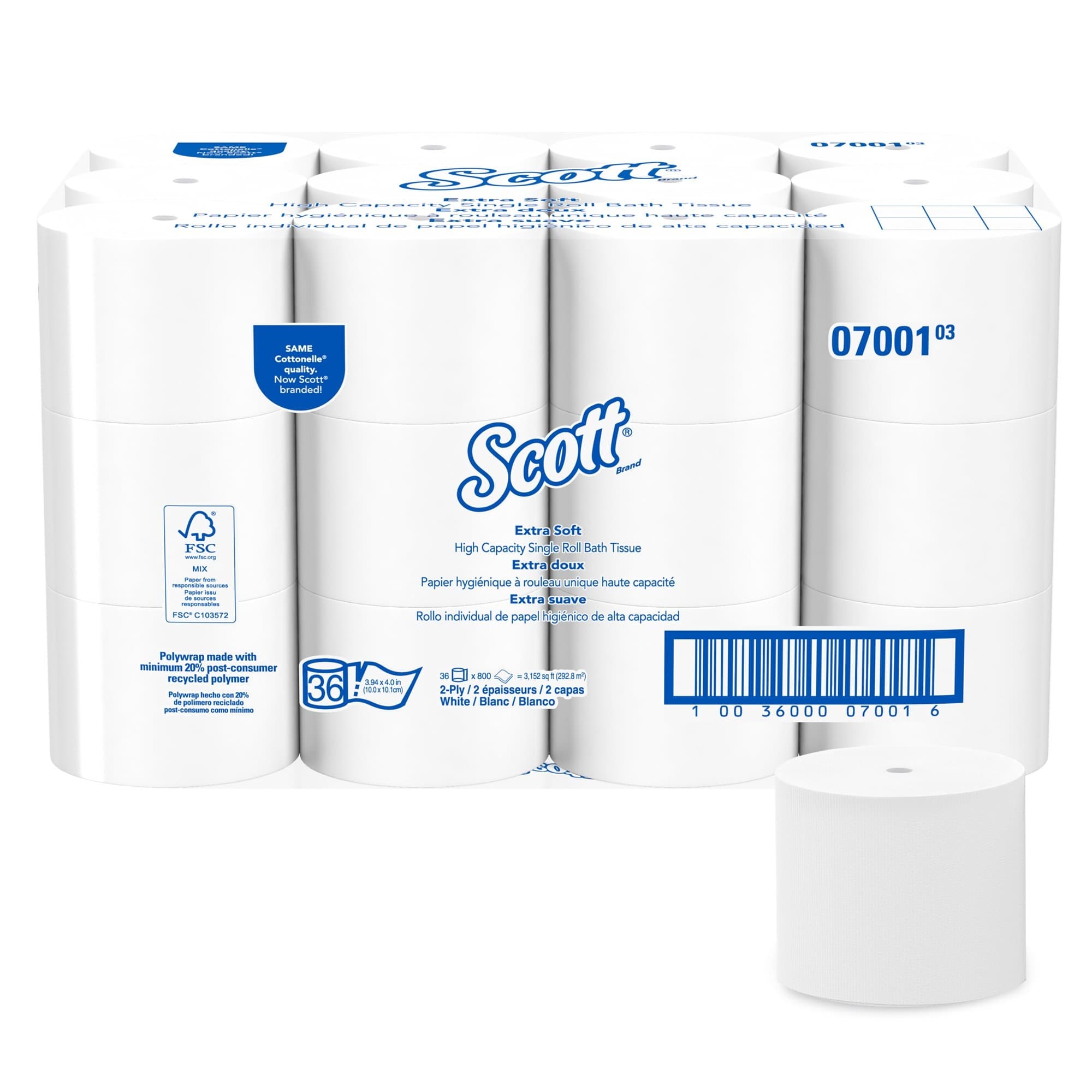 Scott Essential Extra Soft 2 Ply Coreless Toilet Tissue - Case of 36