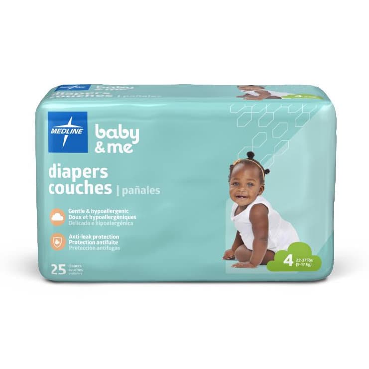 Medline Baby and Me Diaper, Size 4 - Bag of 25 - Image 1