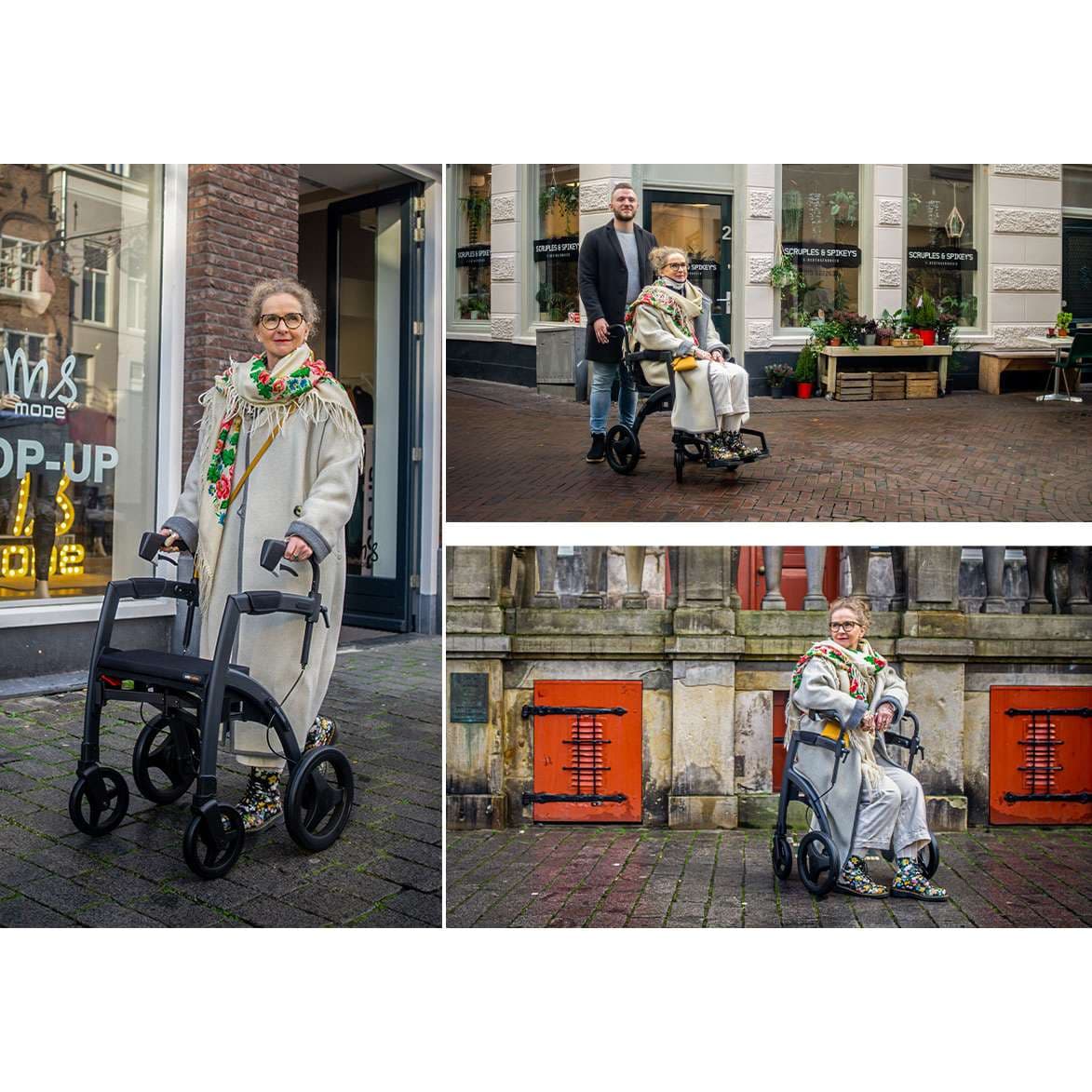 Rollz Motion Rhythm Matt Black Rollator - Image 7