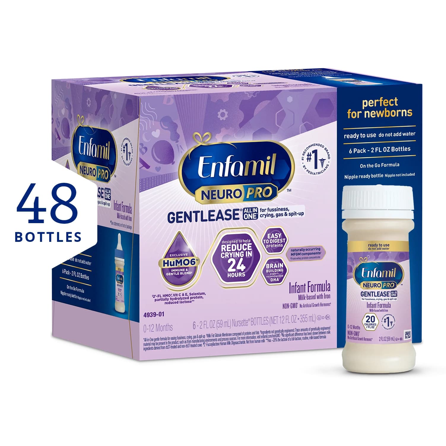 Enfamil NeuroPro Gentlease Ready to Use Infant Formula, 2 oz - Case of 48 - Image 1