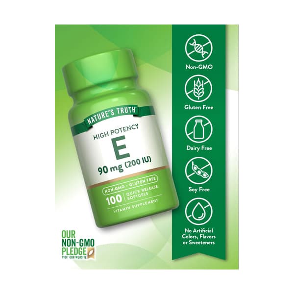 Nature's Truth High Potency E Softgels, 200 IU - Image 3