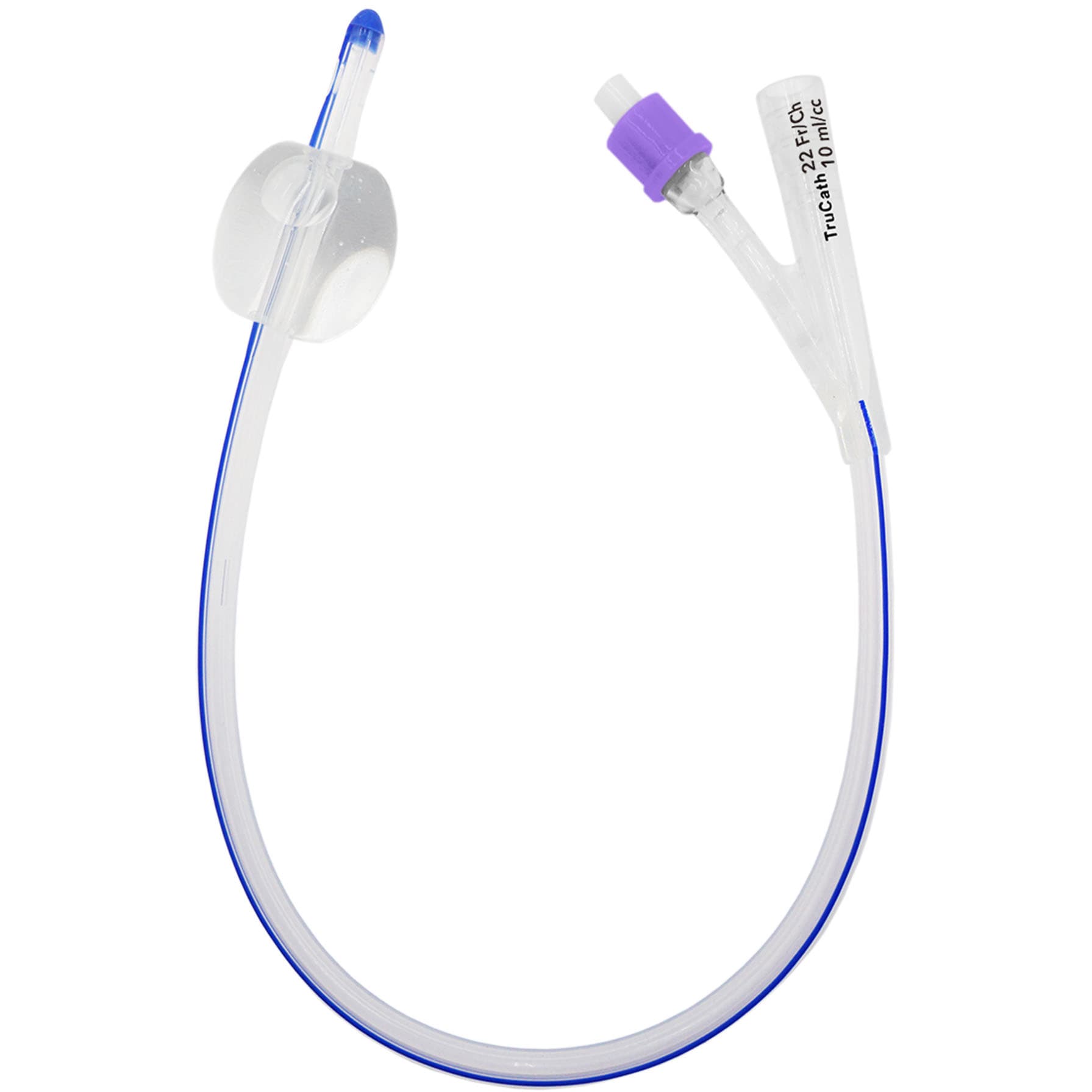TruCath 100% Silicone 2-Way Foley Catheter, 22 Fr, 10 mL Balloon - Each - Image 1