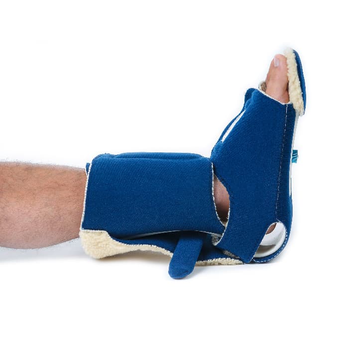 Comfy Boot Orthosis, Adult Dark Blue with Fleece Lined Headliner Cover - Image 1