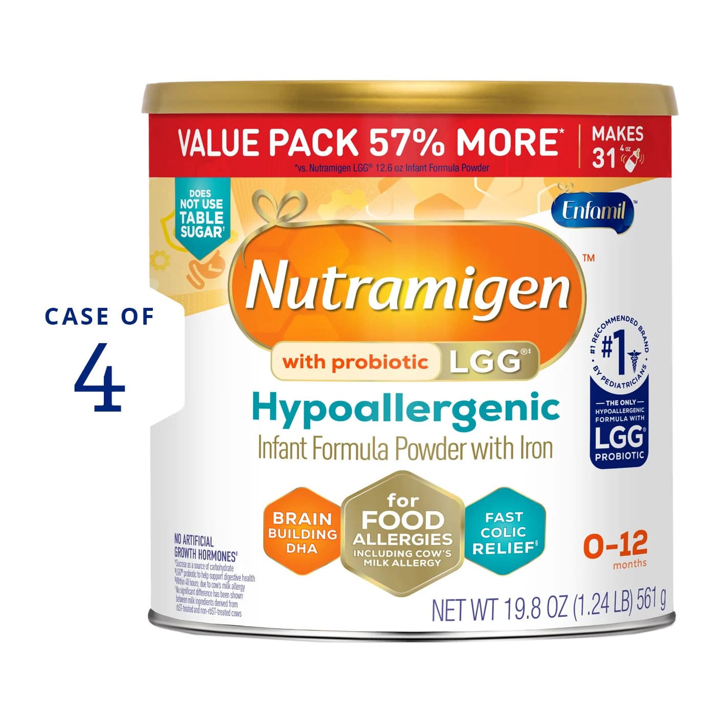 Nutramigen Hypoallergenic Infant Formula with Probiotic LGG, 19.8 oz - Case of 4 - Image 1