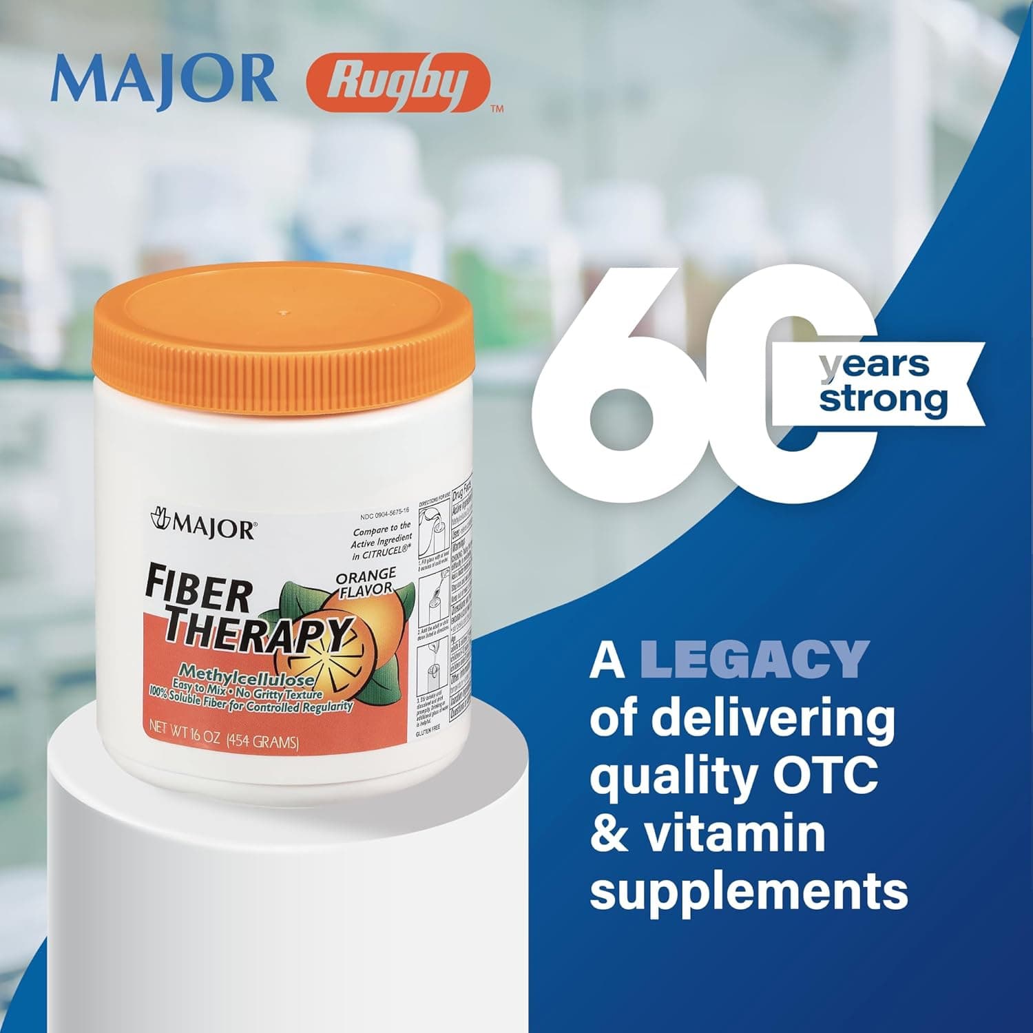 Major Fiber Therapy Powder, MethylCellulose, Orange Flavor, 16 oz - Image 6