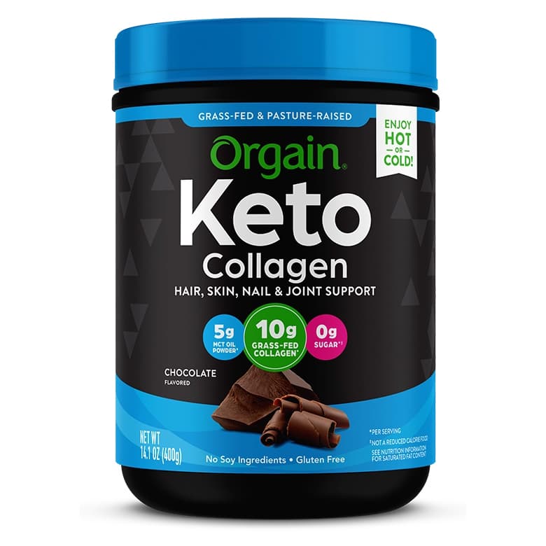 Orgain Keto Collagen Powder, Chocolate, 14.1 oz - Case of 6 - Image 1