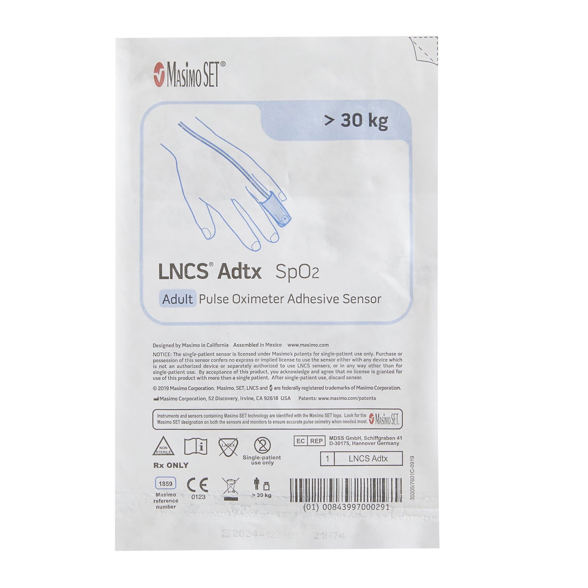 Masimo LNCS Adtx Adult Adhesive Sensors, 18" - Image 2