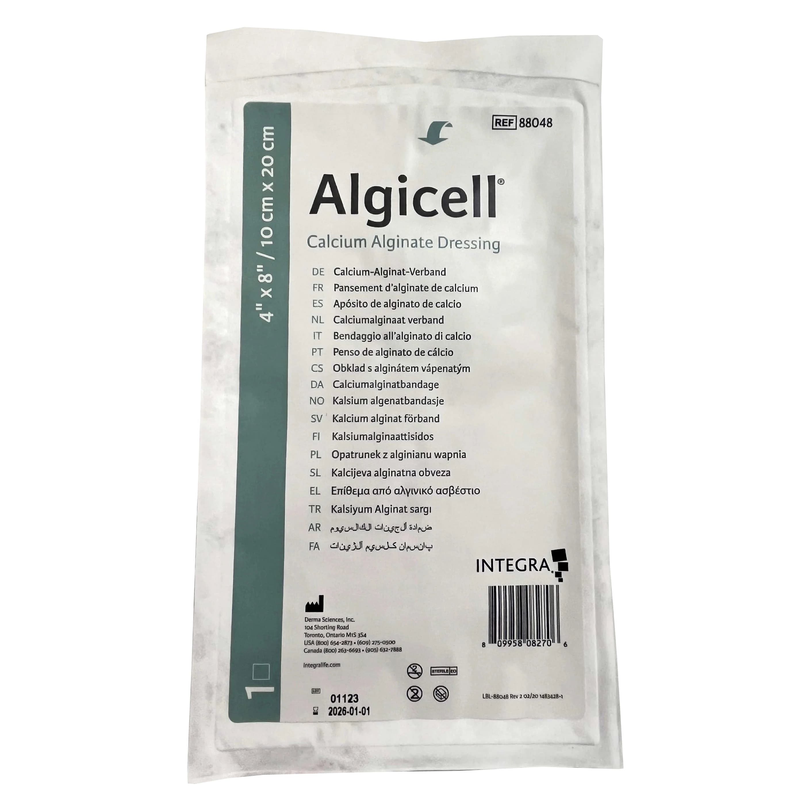 Algicell Calcium Alginate Sterile Dressing, 4 x 8 Inch - Each - Image 1