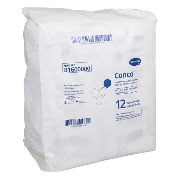 Hartmann Conforming Stretch Sterile Bandage, 6 Inch x 4-1/10 Yard - Bag of 12 - Image 1