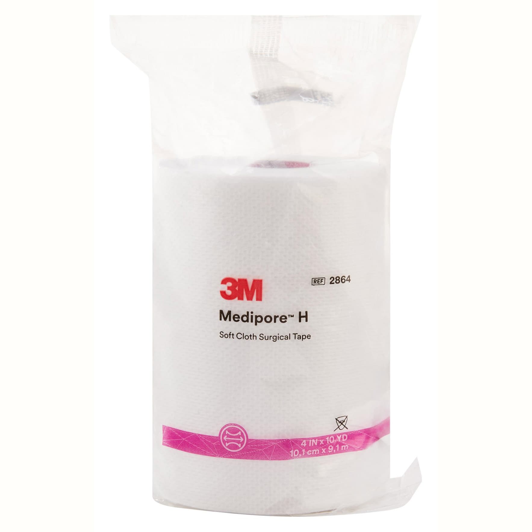 3M Medipore H Hypoallergenic Soft Cloth Surgical Tape, White, 4 Inch x 10 Yards - Case of 12 - Image 1