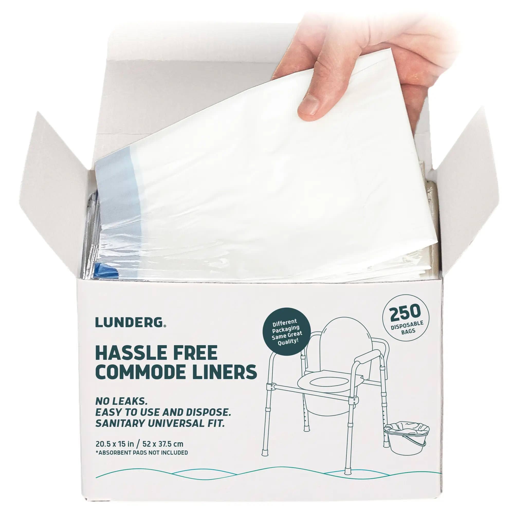 Lunderg Commode Liner, Pack of 250 Count