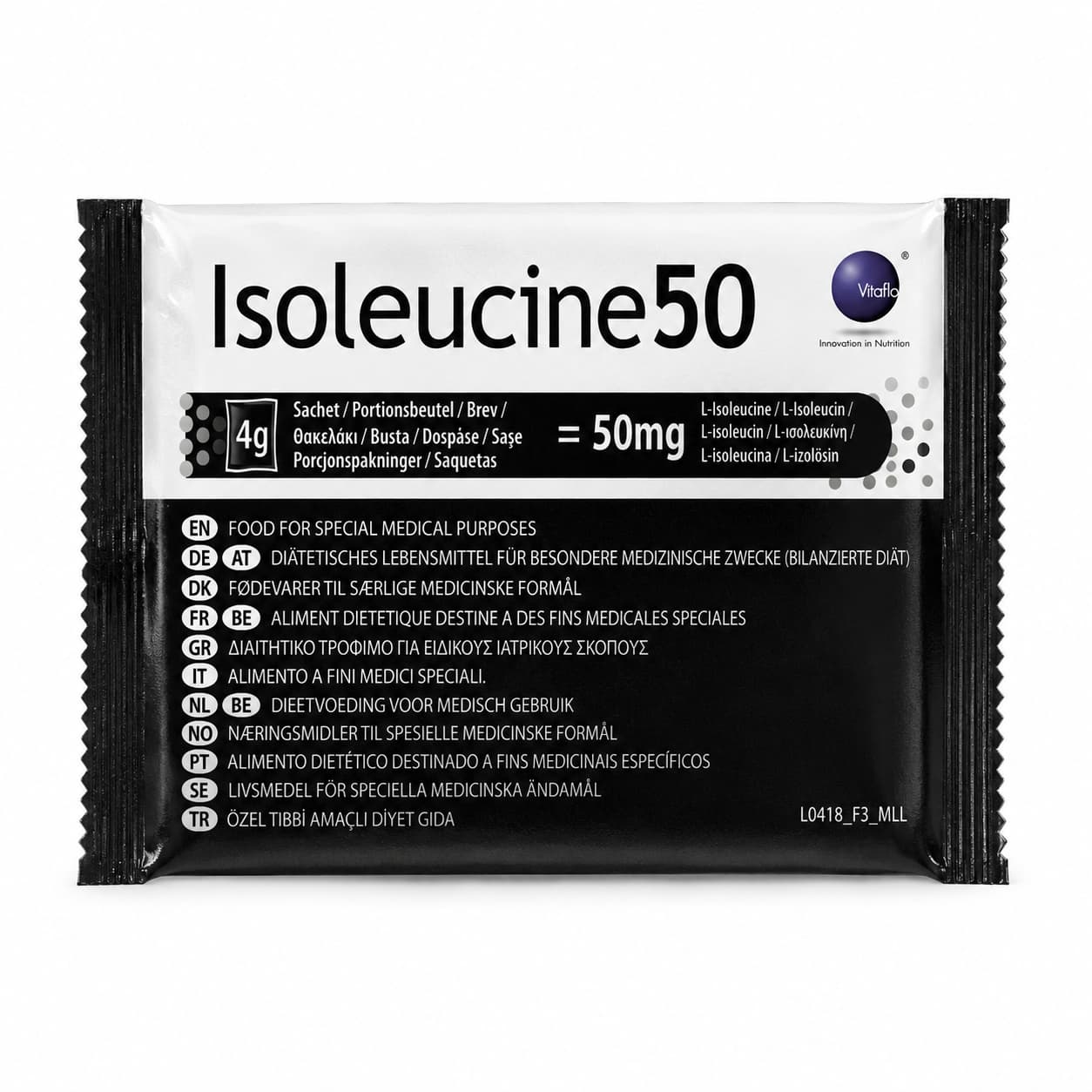 Vitaflo Isoleucine50 Amino Acid Powder, Unflavored, 4g - Each - Image 1