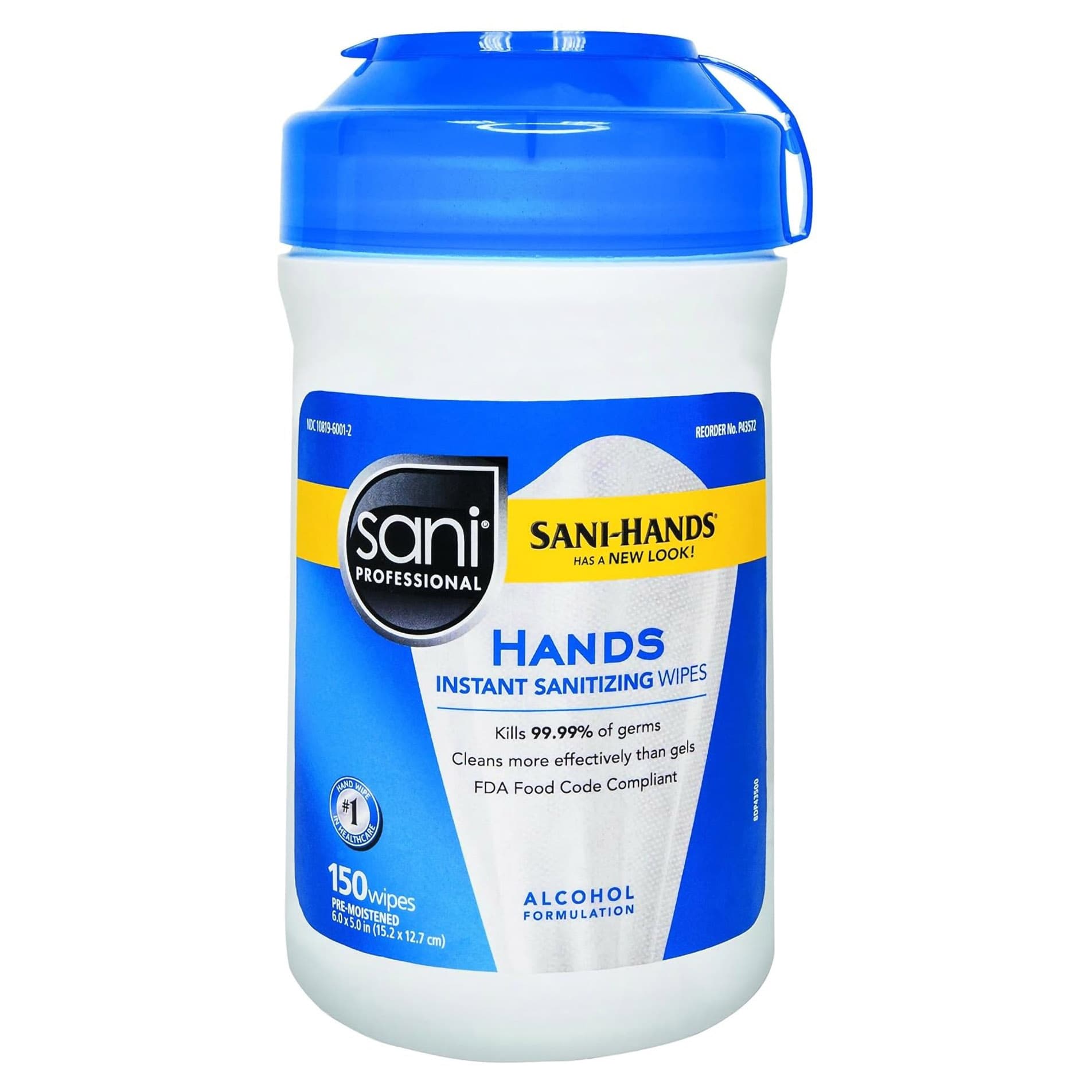 Sani Instant Sanitizing Hand Wipes Canister, Ethyl Alcohol