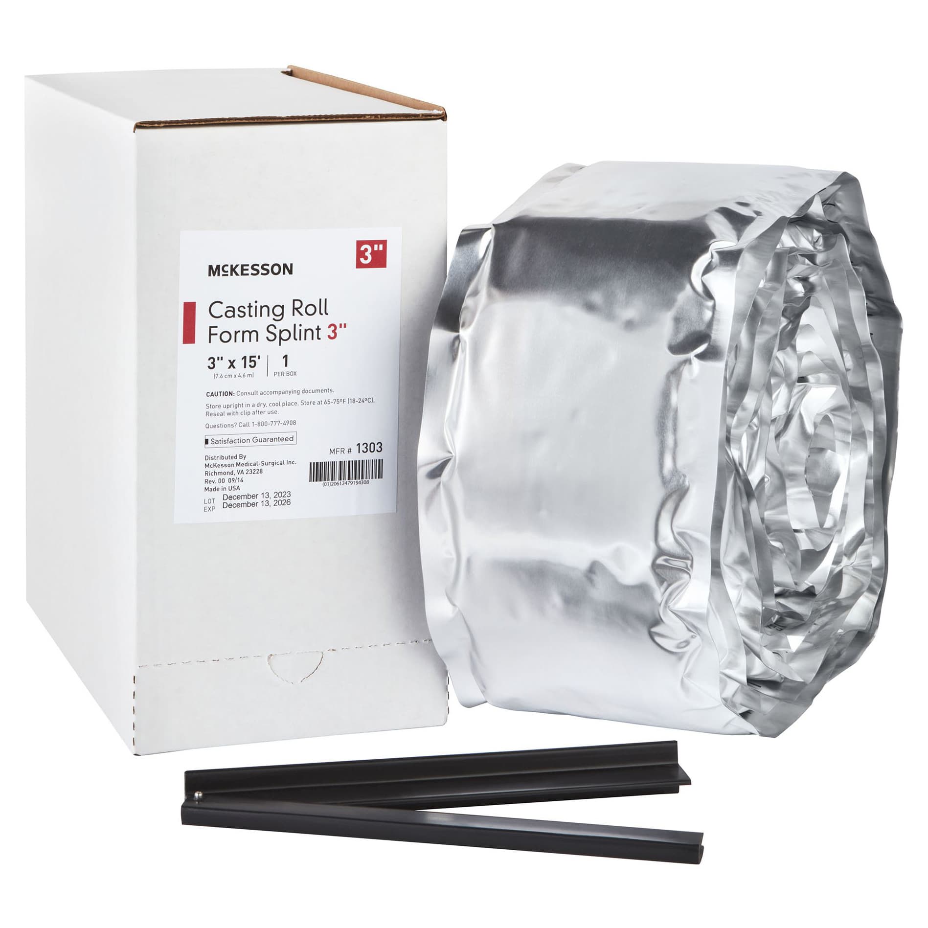 Mckesson Casting Roll Form Splints, White, 3 Inch x 15 Foot, Fiberglass - Case of 2 - Image 1