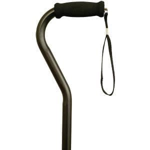 Alex Orthopedic Offset Handle Cane, Black - Each - Image 1