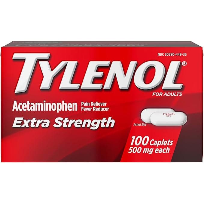 Tylenol Extra Strength, 500 mg Acetaminophen caplets - Pack of 100 - Image 1