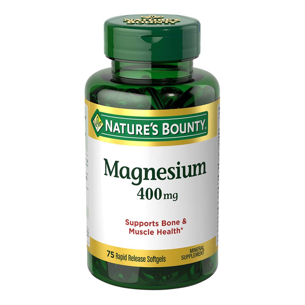 Nature's Bounty Magnesium Softgels, 400mg - Bottle of 75