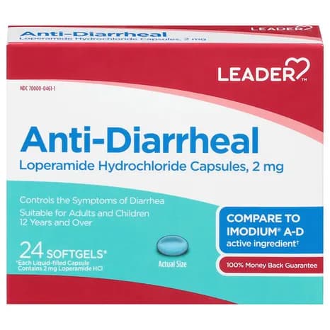 Leader Anti-Diarrheal, Softgels, 2 mg, 24 count - Each