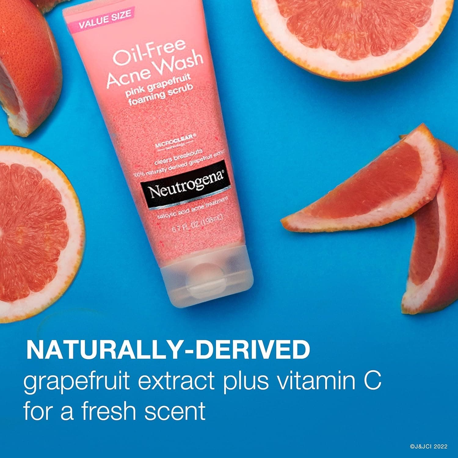 Neutrogena Oil-Free Acne Wash Pink Grapefruit Foaming Scrub, 4.2 oz - Image 8