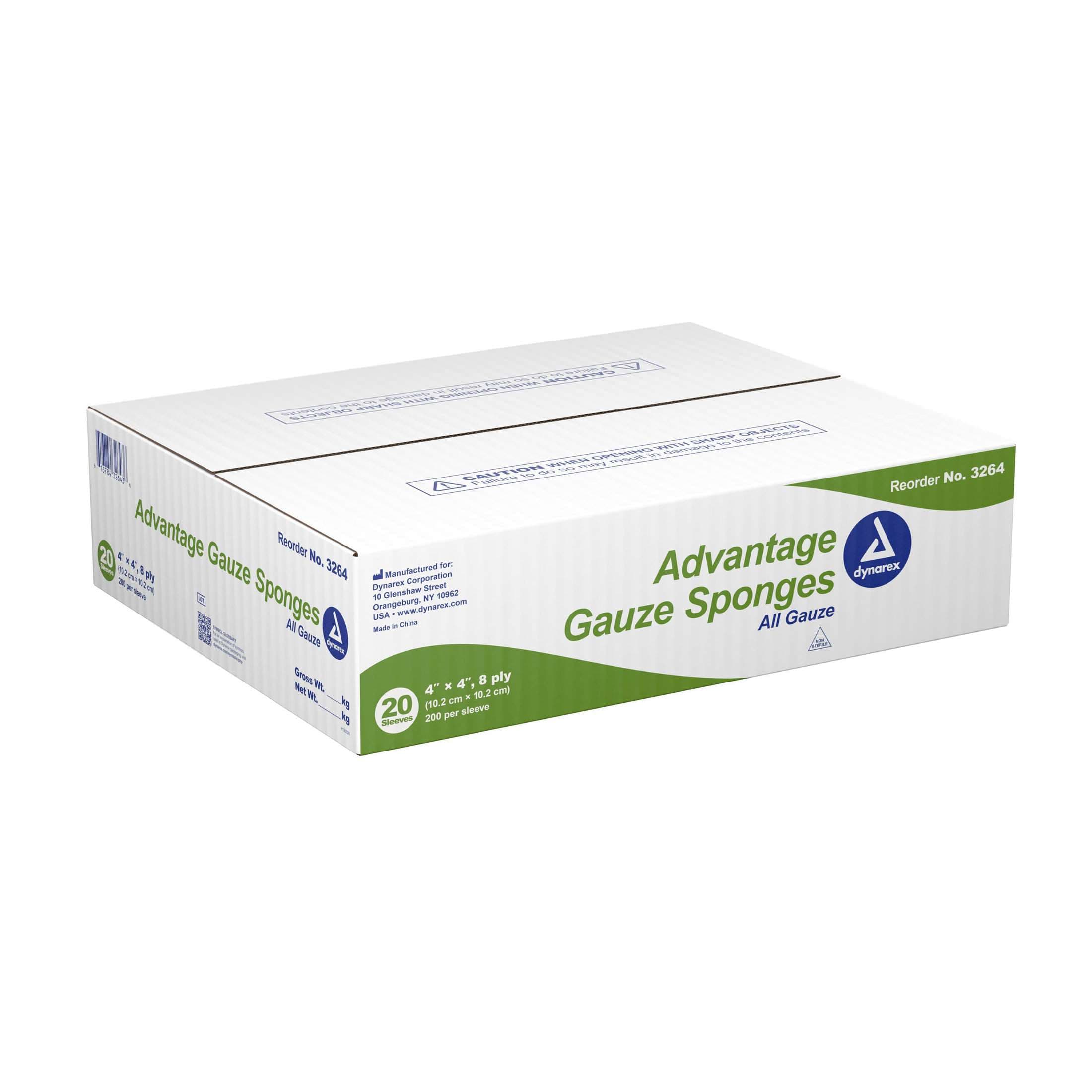 Dynarex Advantage Surgical Sponge, 8 Ply, 4 x 4 Inch - Case of 20 - Image 1