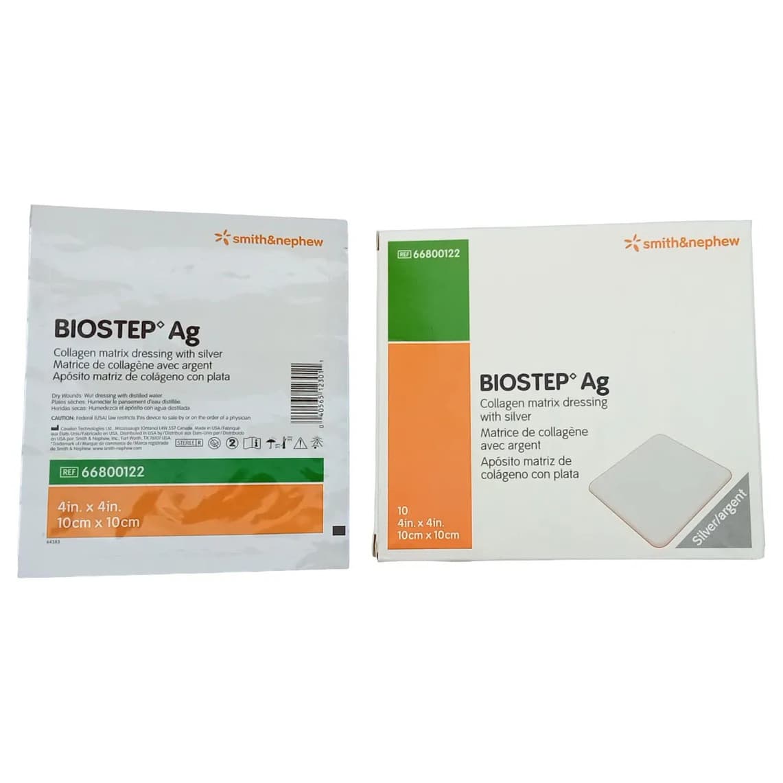 Biostep AG Collagen Matrix Dressing with Silver, 4 x 4 Inch - Case of 100 - Image 1
