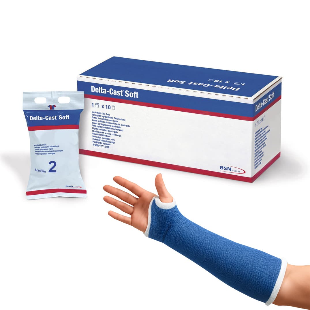 Delta-Cast Soft Polyester Cast Tape, Blue, 2 Inch x 4 Yard - Box of 10 - Image 1