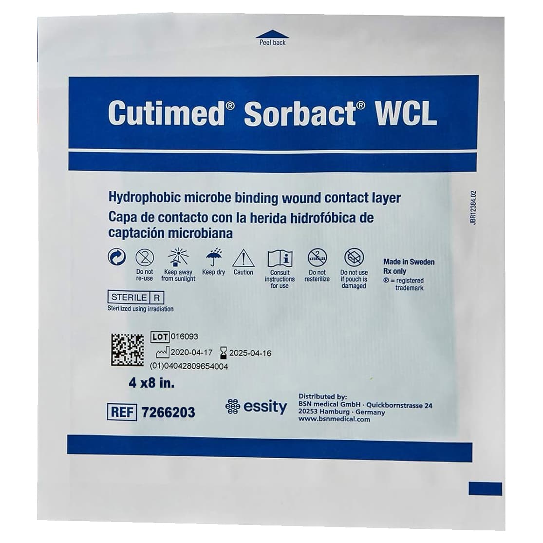 Cutimed Sorbact Wound Contact Layer, 4 x 8 Inch - Each - Image 1