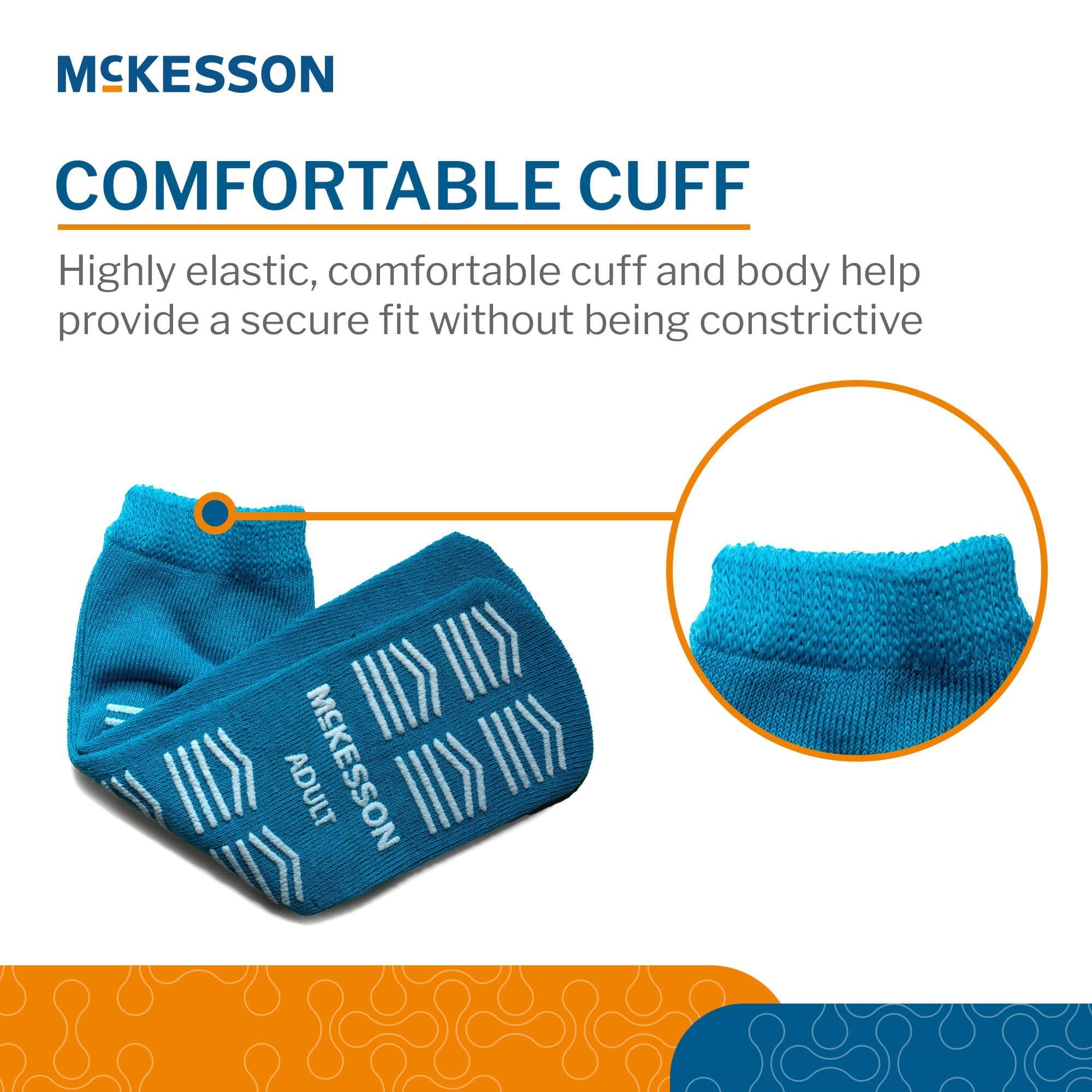 McKesson Unisex Adult Slipper Socks, Teal, Large - Image 5