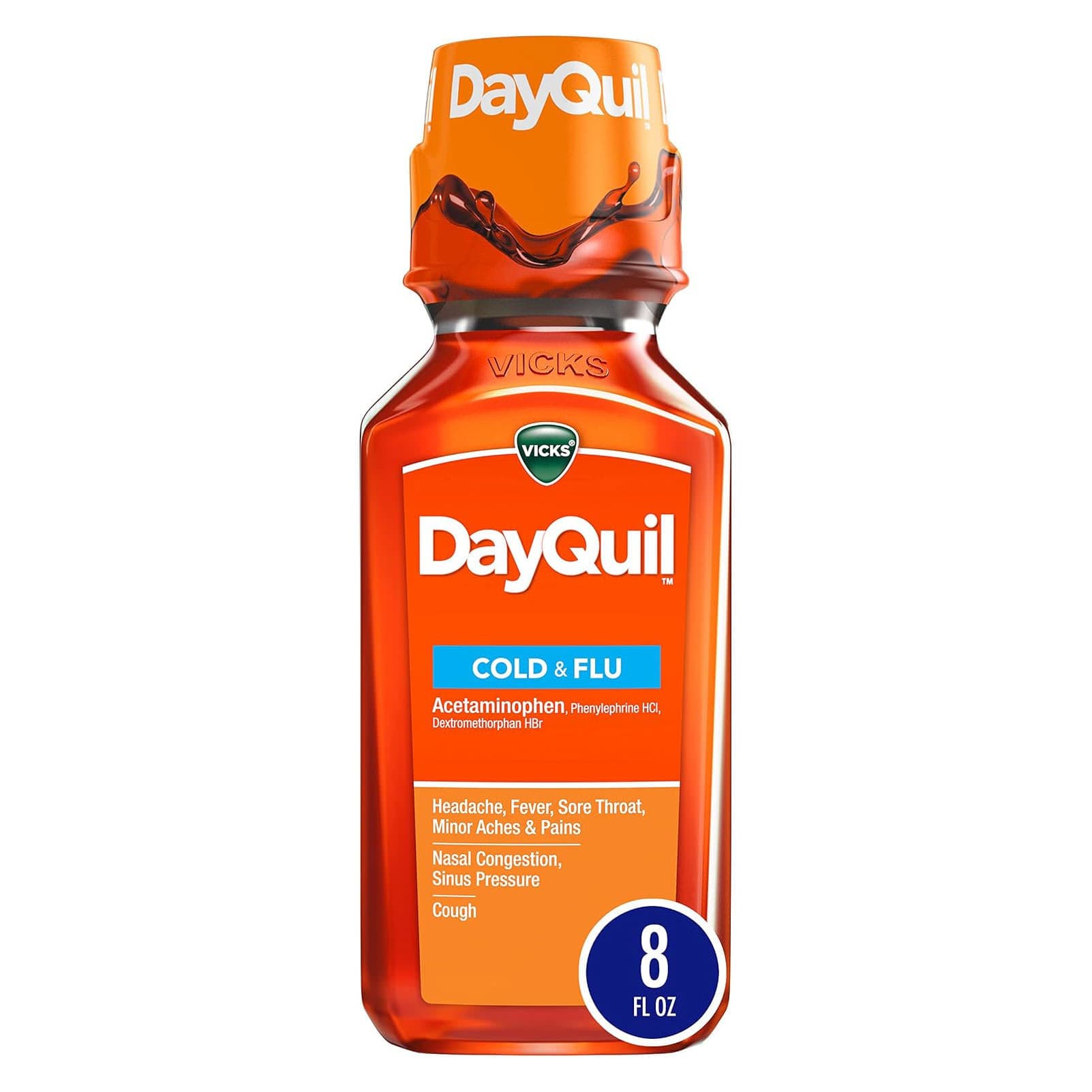 Vicks DayQuil Cold & Flu Liquid, 8 oz - Each - Image 1