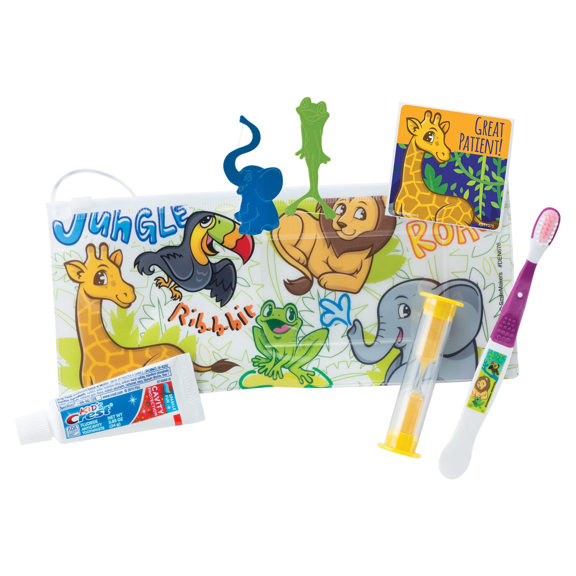 SmileCare Jungle Friends Youth Dental Kits, 9 1/2" x 4" - Box of 72 - Image 1