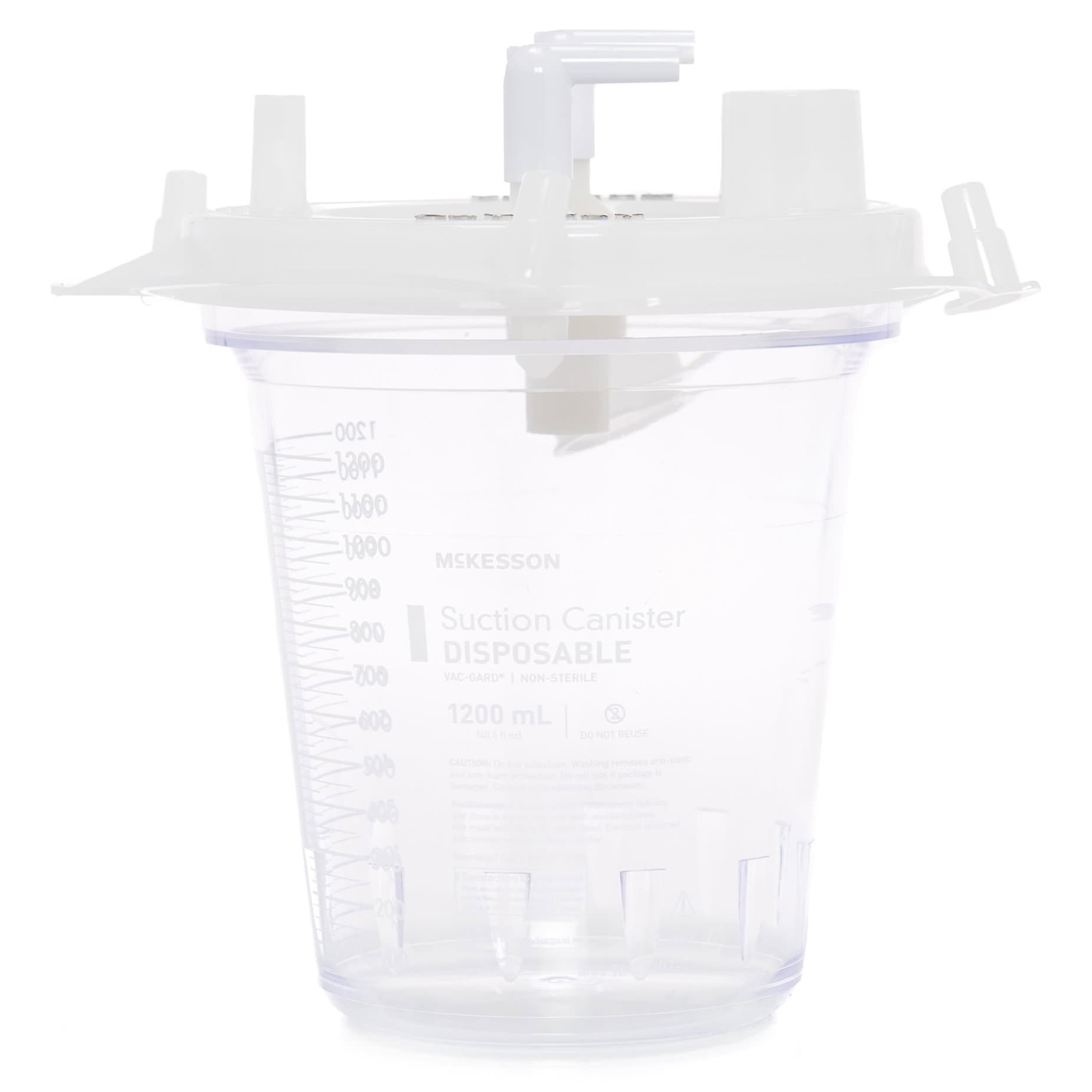 McKesson Suction Canister NonSterile Without Tubing Disposable, 1200 mL - Box of 8 - Image 1