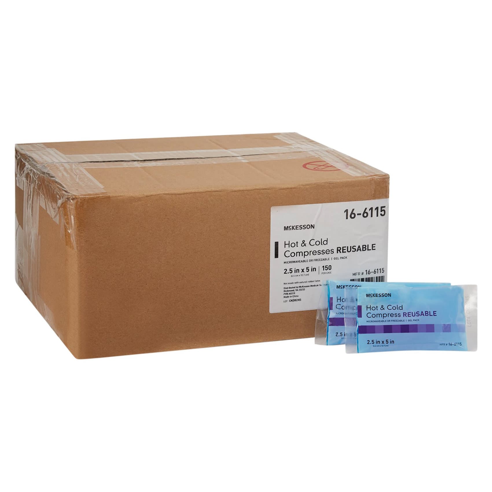 McKesson Cold and Hot Compress Pack, Extra Small, 2-1/2 x 5 inch - Case of 150 - Image 1