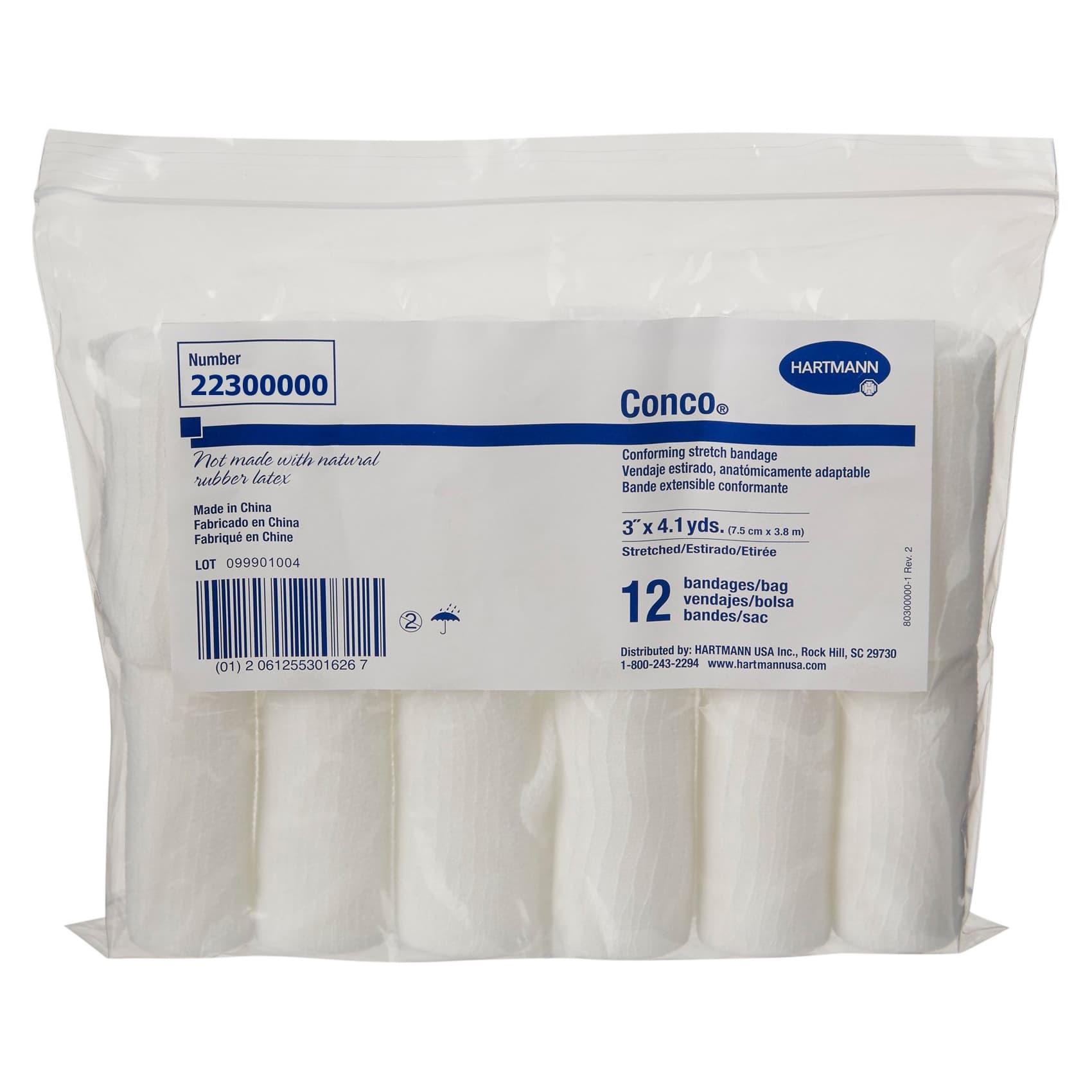Flexicon Non Sterile Conforming Bandage, 3 Inch x 4-1/10 Yard - Bag of 12 - Image 1