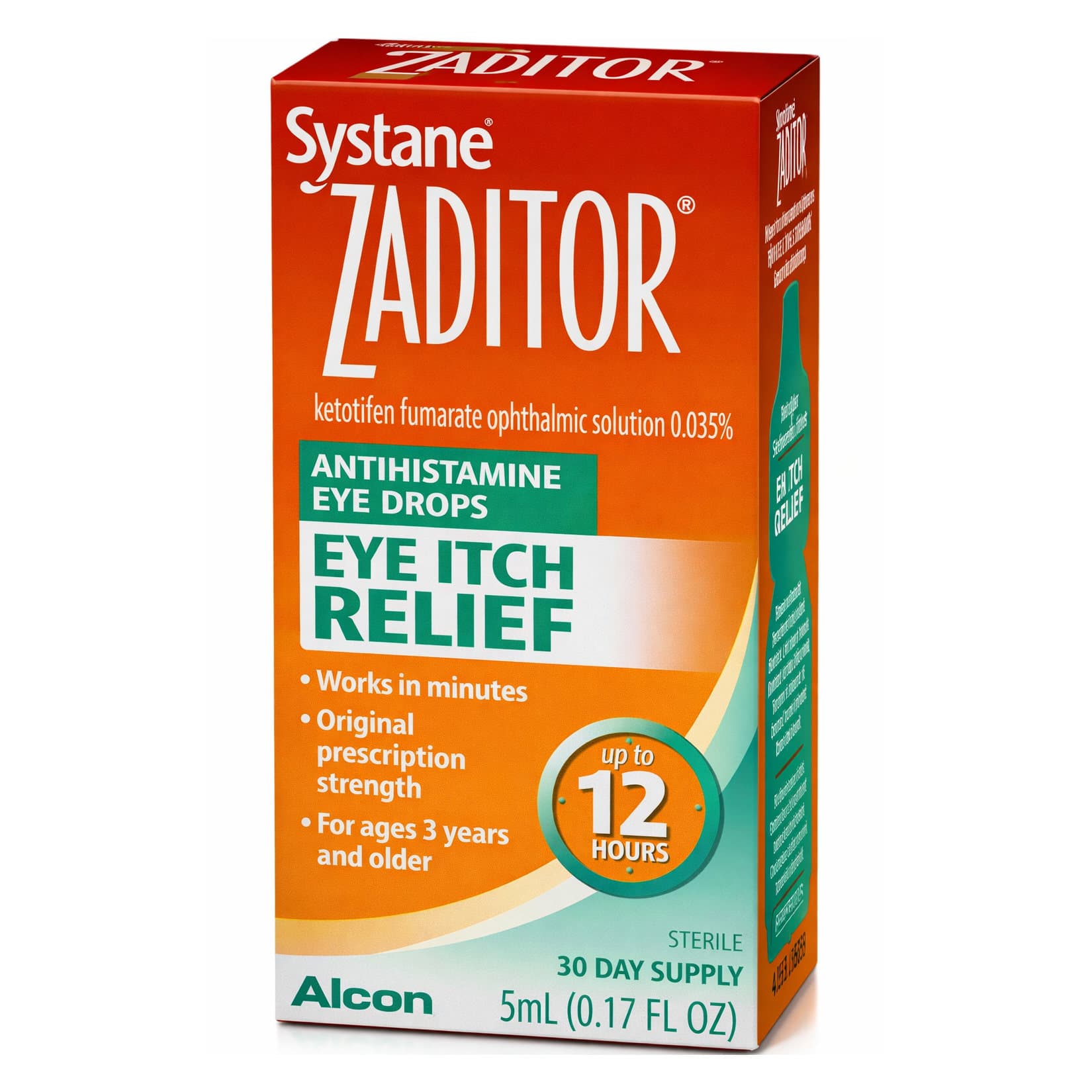 Alcon Zaditor Antihistamine Eye Drops, 0.035% Ketotifen Fumarate - Image 2