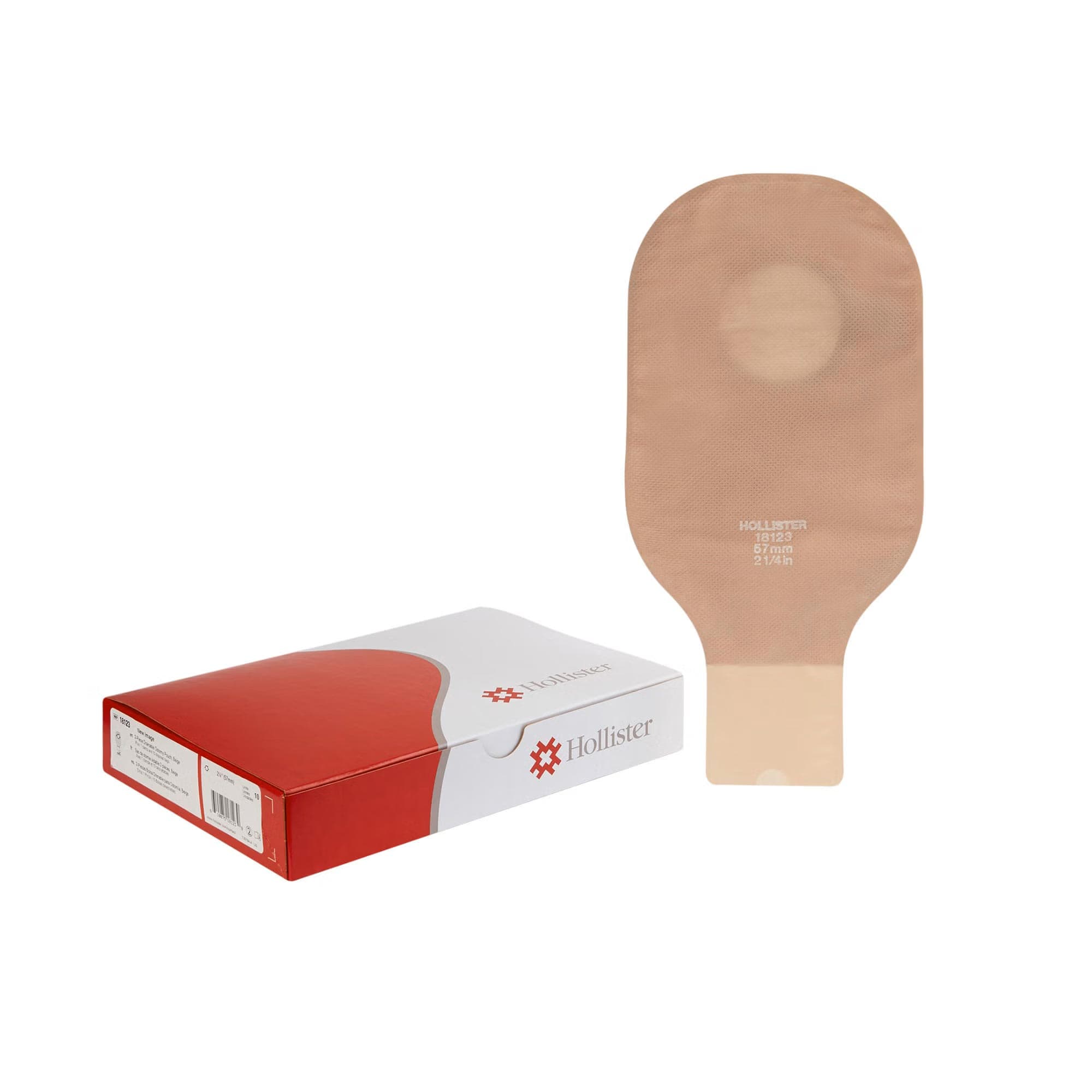 New Image 2-Piece Drainable Ostomy Pouch with Clamp Closure, Beige, 2-1/4 Inch - Box of 10 - Image 1
