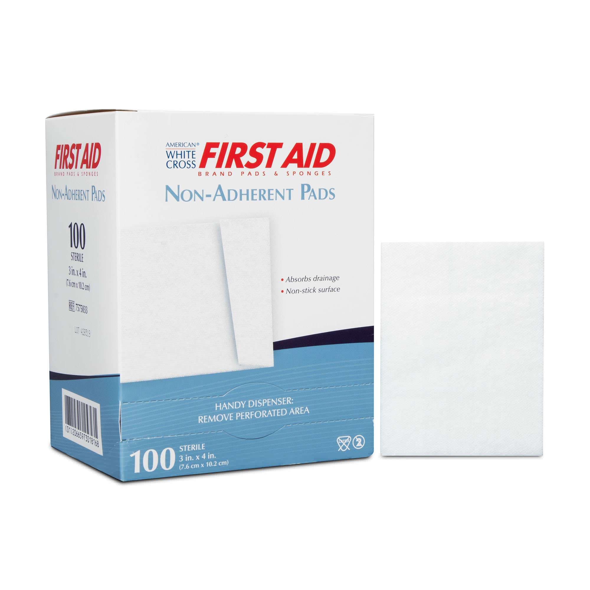 Dukal American White Cross Non-Adherent Dressing, 3 x 4 Inch - Case of 1200 - Image 1