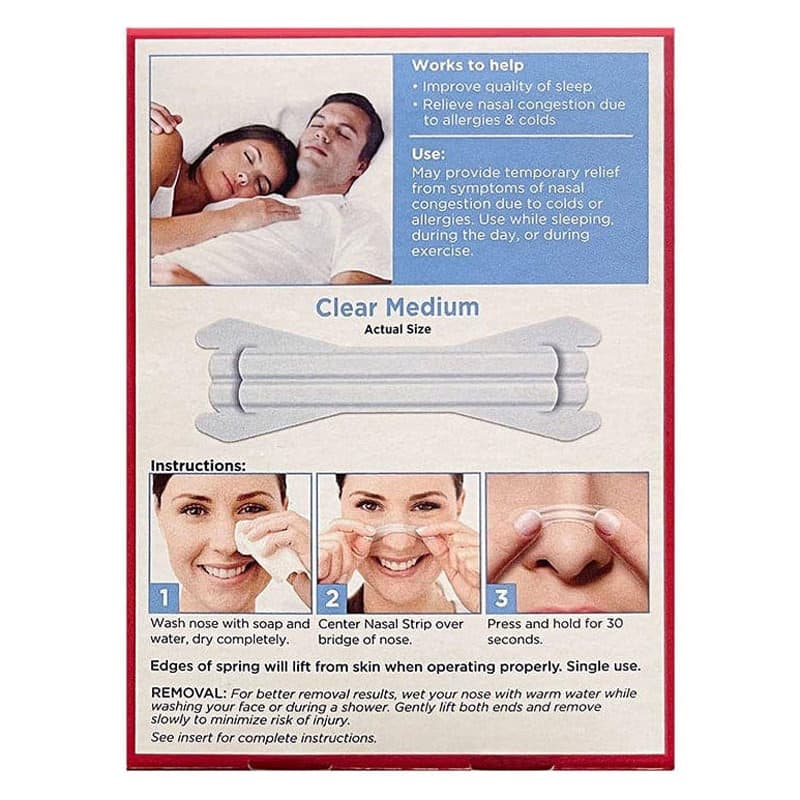 Leader Drug-Free Nasal Strips, Medium, Clear, 30 Count - Each - Image 2