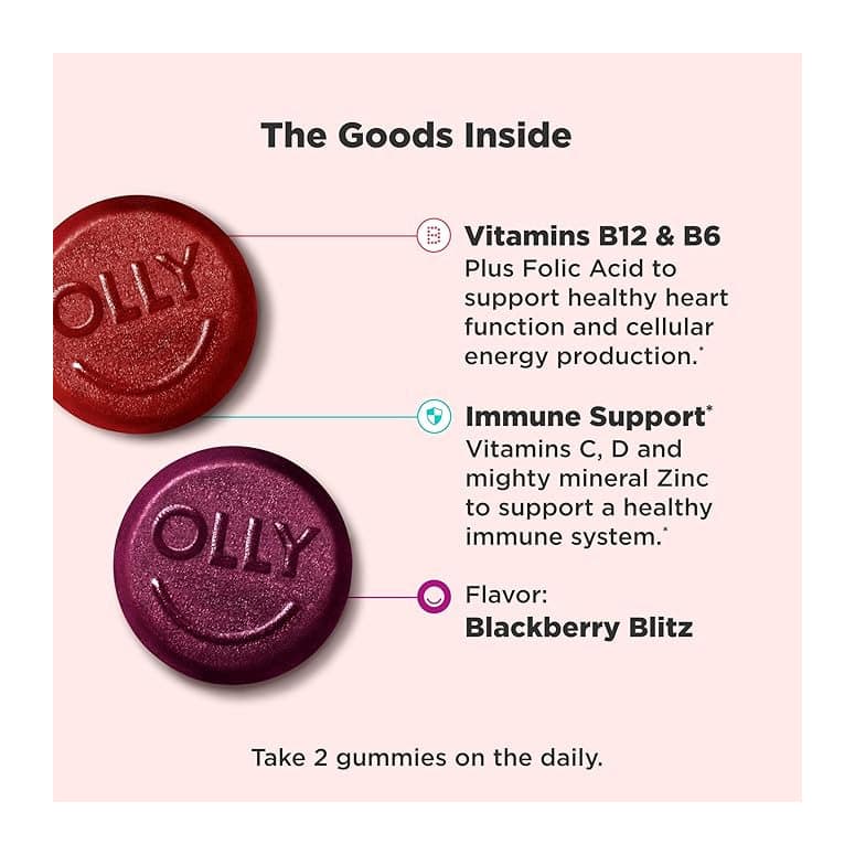OLLY Men's Multivitamin Gummy, Blackberry Blitz - Bottle of 90 - Image 3