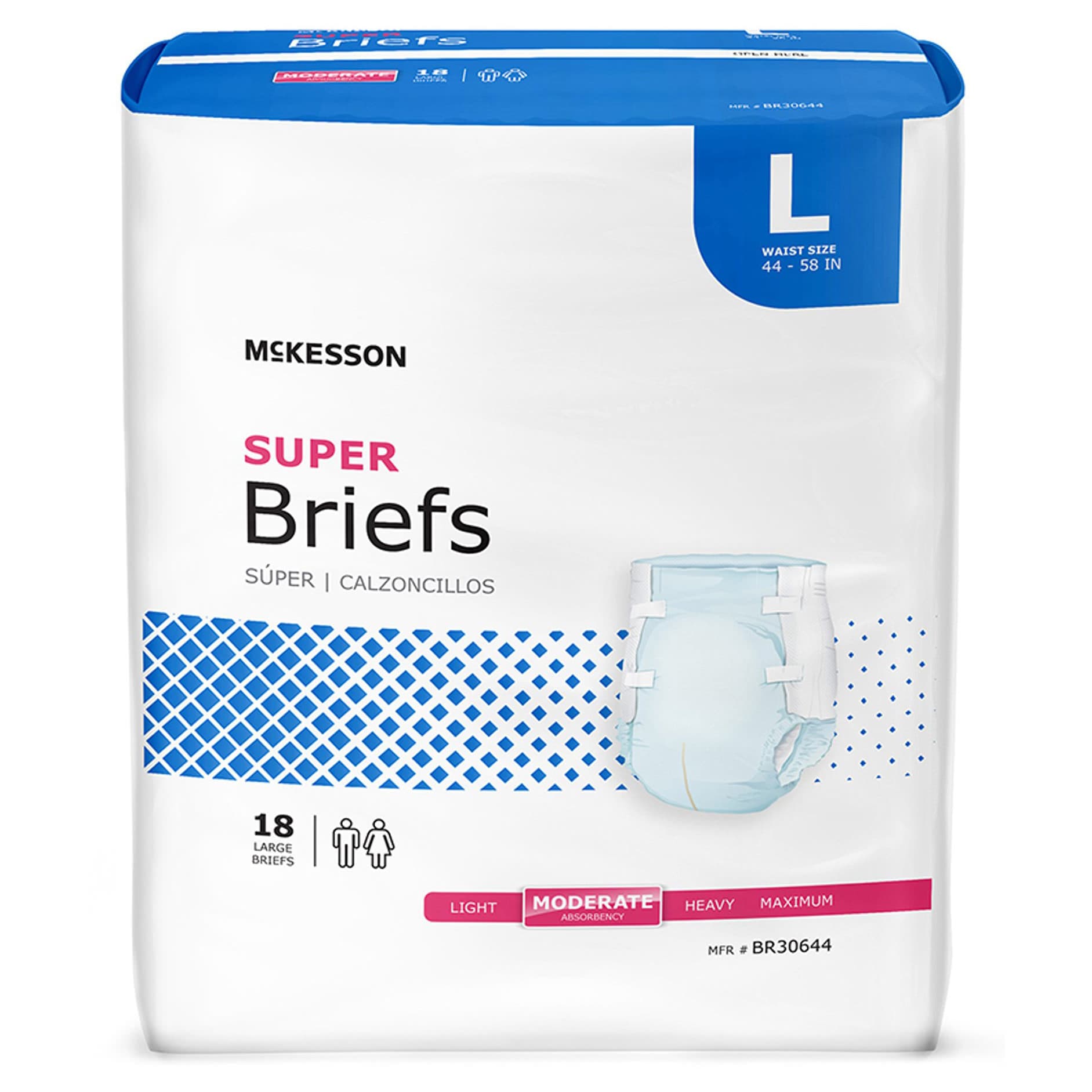 McKesson Super Incontinence Briefs, Large - Case of 72 - Image 1