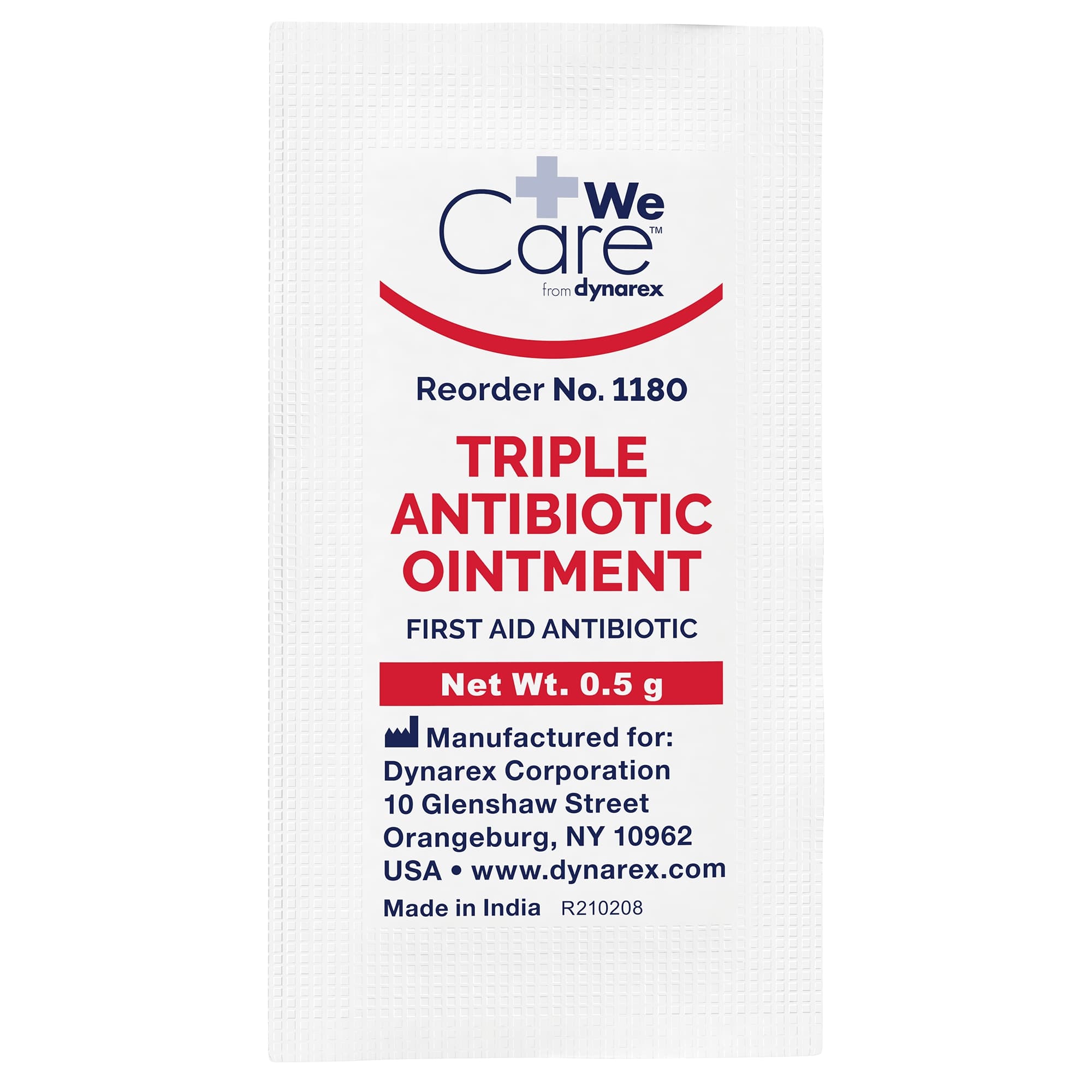 Dynarex Triple Antibiotic Ointment, 0.5 gram - Box of 144 - Image 1