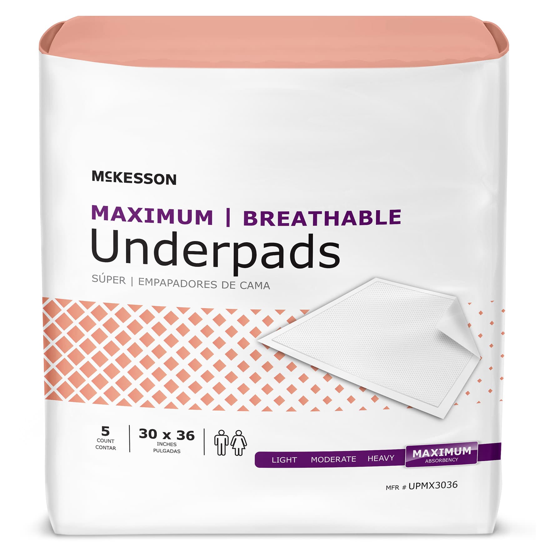 McKesson Maximum Breathable Underpad, 30 x 36 Inch - Bag of 5 - Image 1